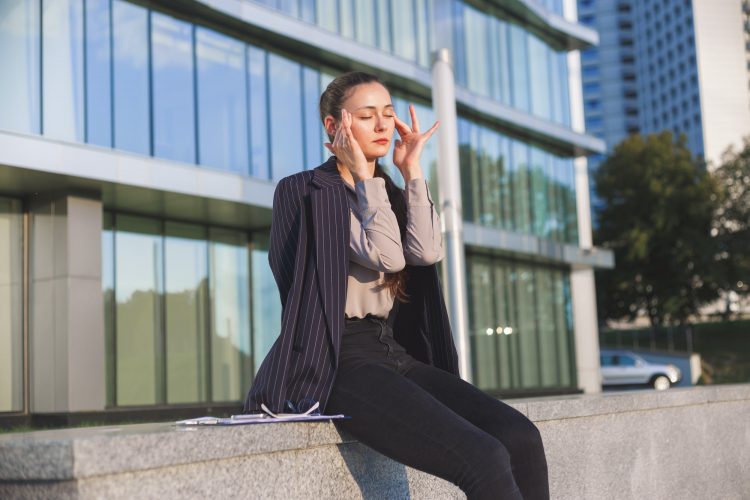 Stressed business woman